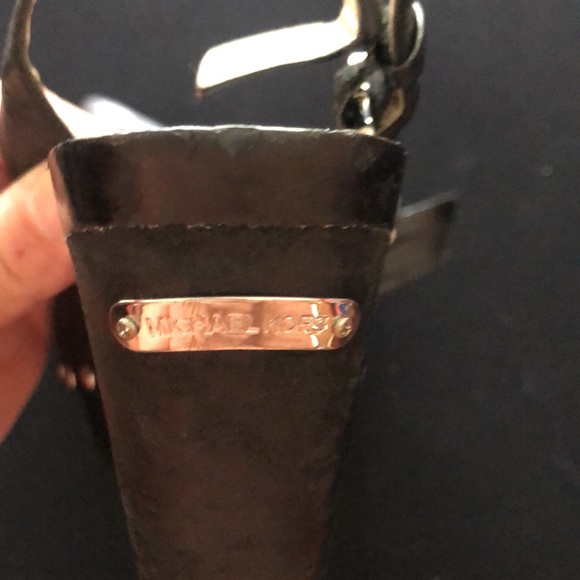 Black Michael Kors wedges Size 7 black leather with silver studs - Picture 5 of 6